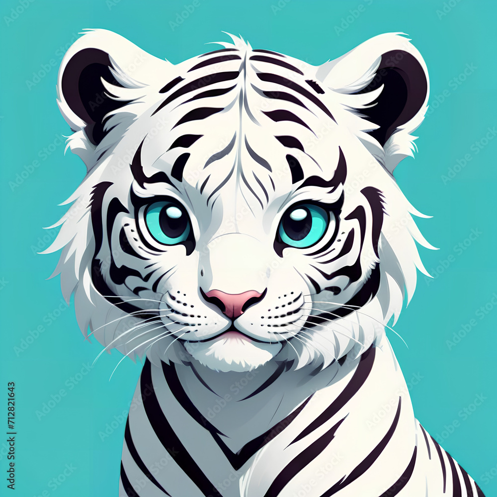 cartoon white tiger cartoon white tiger