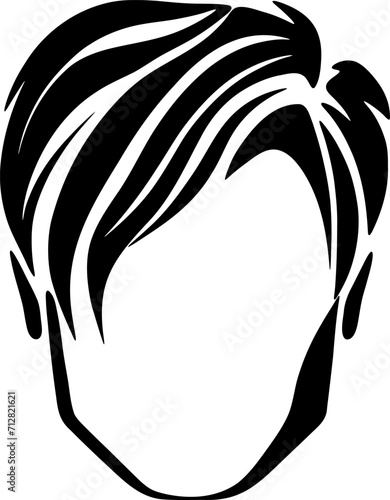 Hair silhouette icon illustration. Man hairstyle design element.