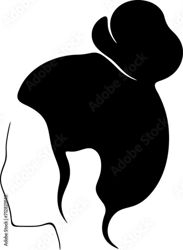 Hair silhouette icon illustration. Woman hairstyle design element.