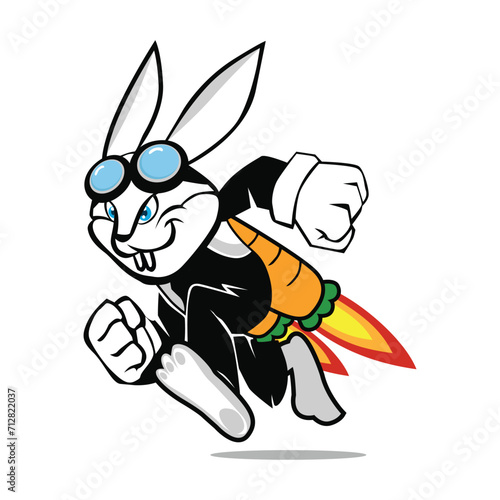 Modern professional logo for e sports team. Evil rabbit mascot. Rabbits, vector symbol on a white background.