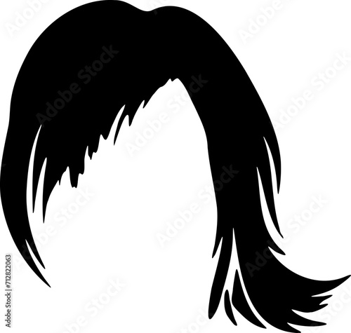 Hair silhouette icon illustration. Woman hairstyle design element.