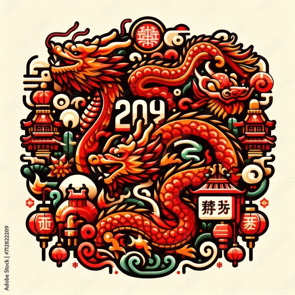 chinese new year dragon or chinese new year or chinese dragon