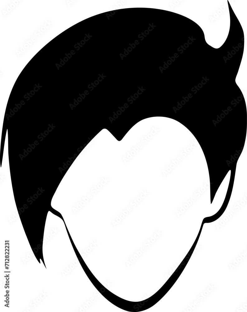 Hair silhouette icon illustration. Woman hairstyle design element. Hair silhouette icon illustration. Woman hairstyle design element.