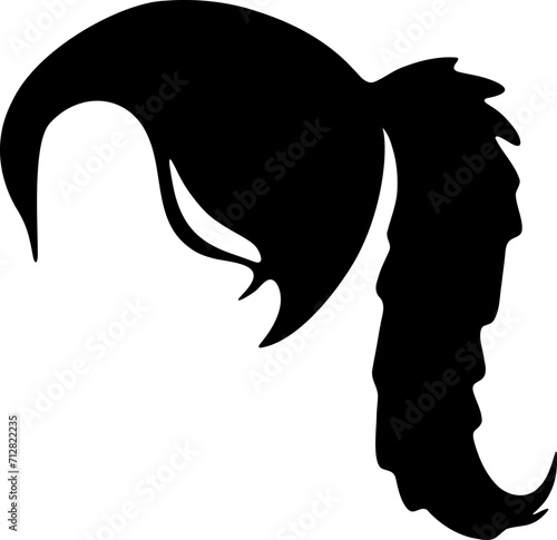 Hair silhouette icon illustration. Woman hairstyle design element.