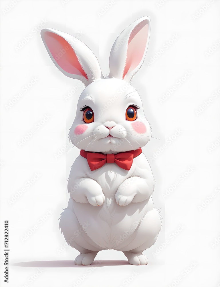 Fototapeta premium cartoon white bunny