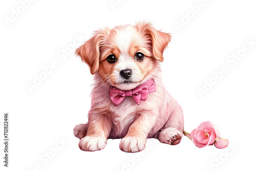 pink cute little dog photo