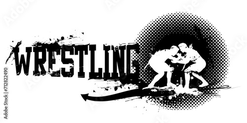 Wrestling Banner Vector Illustration