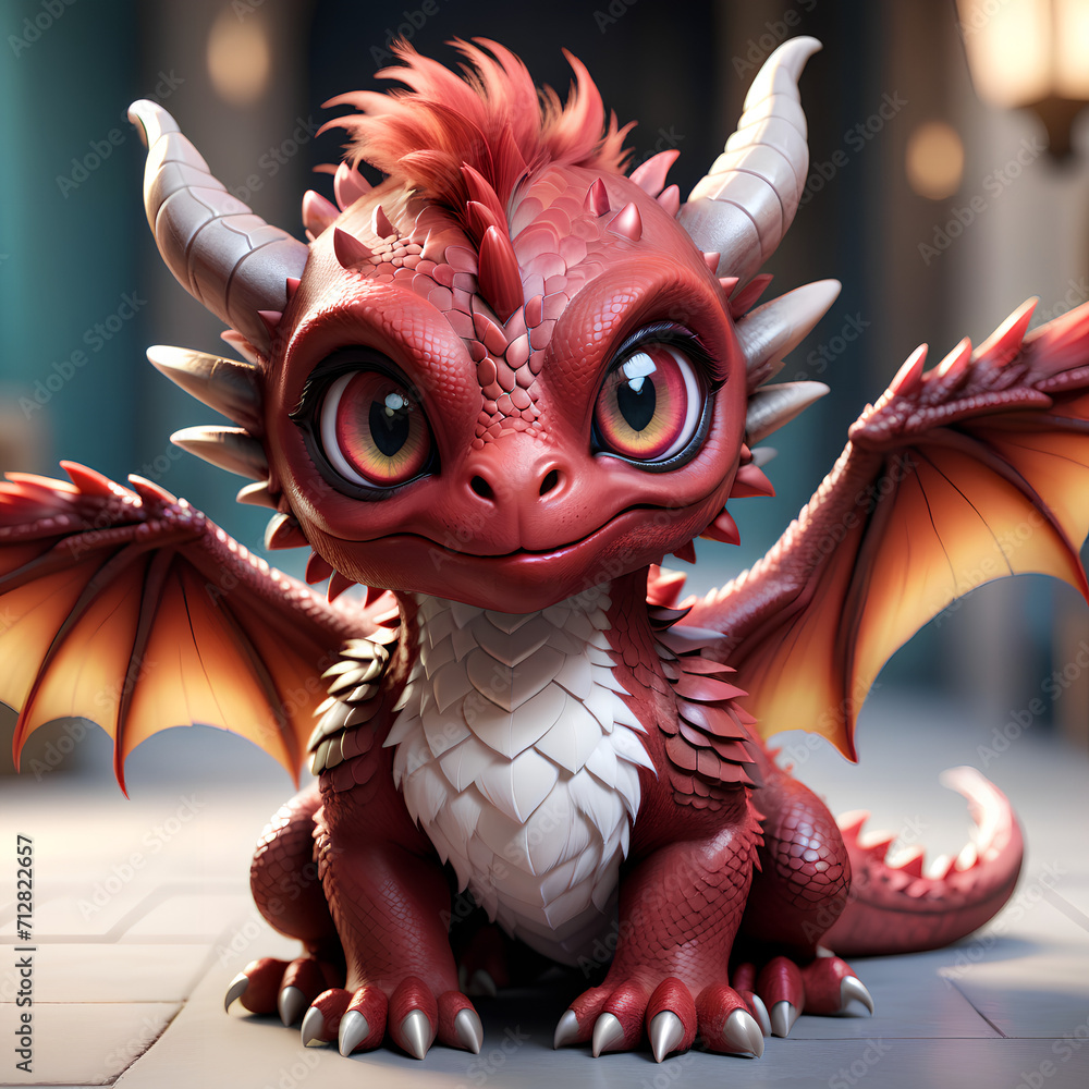 Fototapeta premium cute cartoon dragon