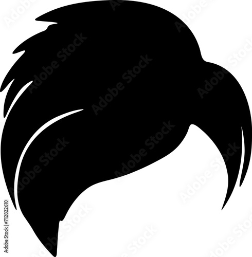 Woman hairstyle silhouette icon illustration. Female hair logo design element.