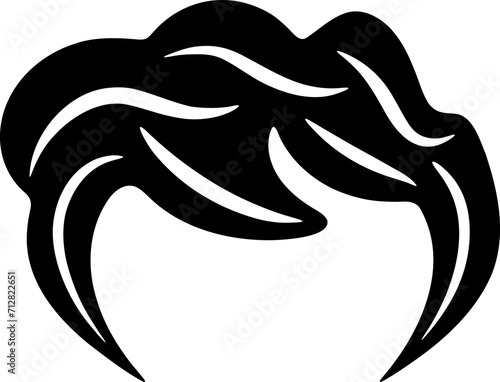 Woman hairstyle silhouette icon illustration. Female hair logo design element.