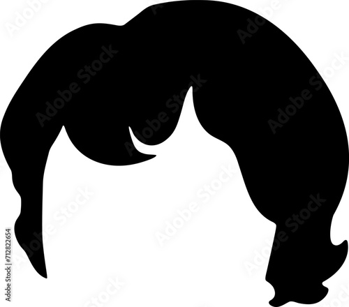 Woman hairstyle silhouette icon illustration. Female hair logo design element.