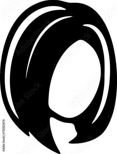 Woman hairstyle silhouette icon illustration. Female hair logo design element.
