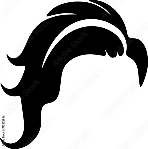 Hairstyle silhouette illustration. Woman hair design element.