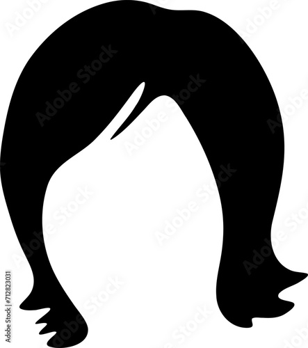 Hairstyle silhouette illustration. Woman hair design element.