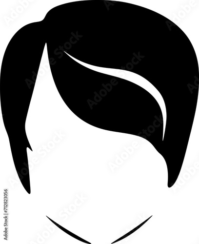 Hairstyle silhouette illustration. Woman hair design element.