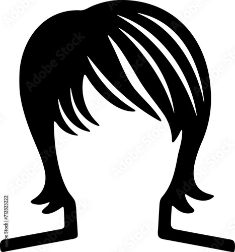 Hairstyle silhouette illustration. Woman hair design element.