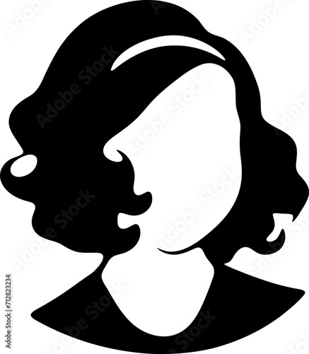 Hairstyle silhouette illustration. Woman hair design element.