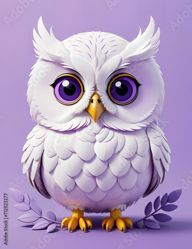 cartoon lavender owl
