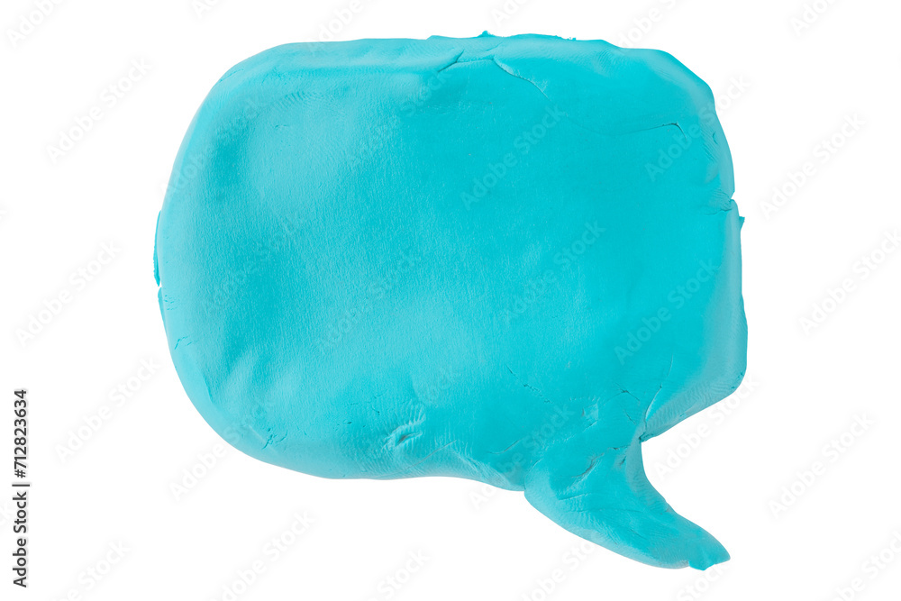 Light blue speech bubble plasticine isolated on transparent background. Light blue speech bubble plasticine isolated on transparent background.