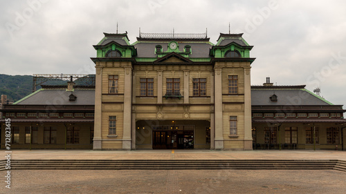 The facade of old Mojiko station building in Kitakyushu, Fukuoka, Japan. photo