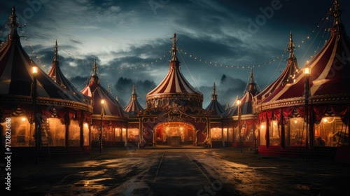 Foto circus closeup at night.