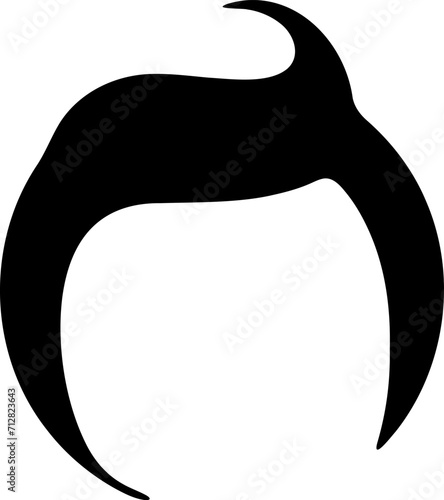 Hairstyle icon silhouette illustration. Woman hair logo