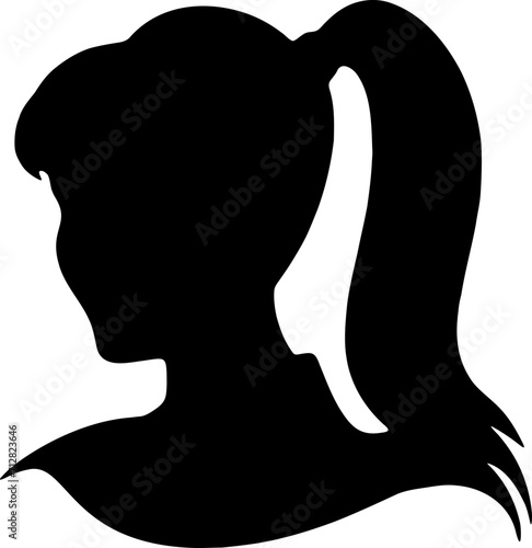 Hairstyle icon silhouette illustration. Woman hair logo