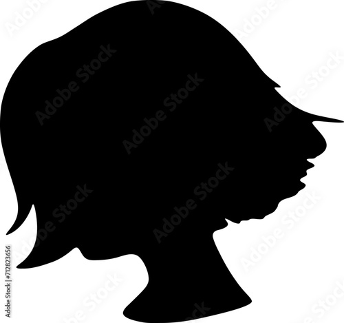 Hairstyle icon silhouette illustration. Woman hair logo