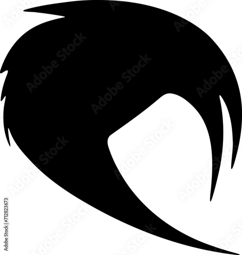 Hairstyle icon silhouette illustration. Woman hair logo