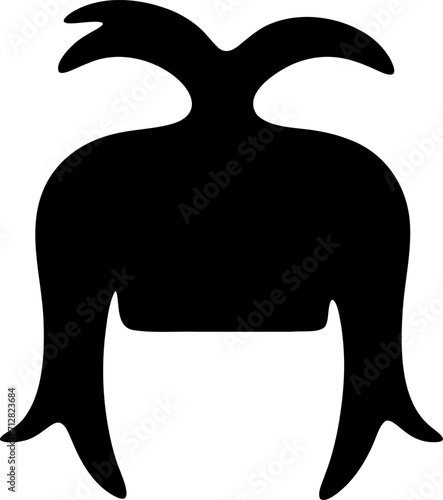 Hairstyle icon silhouette illustration. Woman hair logo