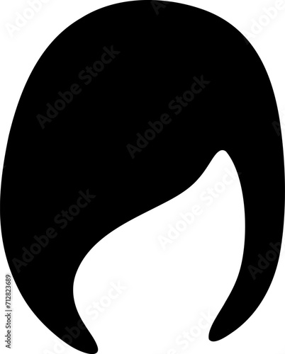 Hairstyle icon silhouette illustration. Woman hair logo