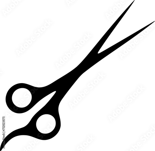 Scissors icon silhouette vector illustration. Scissors stylized design element.