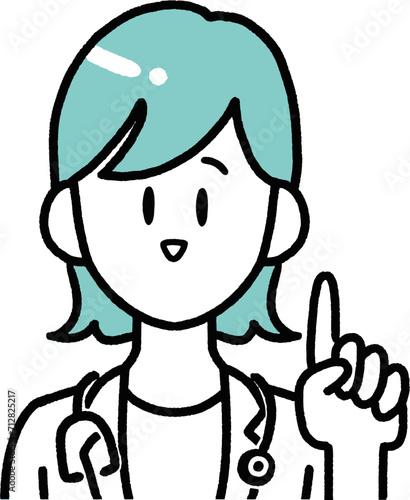 アドバイスする医療従事者のシンプルなイラスト