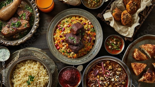 Traditional Ramadan Flavors - Aromatic Delicacies in a Nostalgic Setting