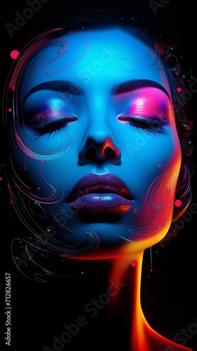 Face of the moon devil avatar girl AI Generated image