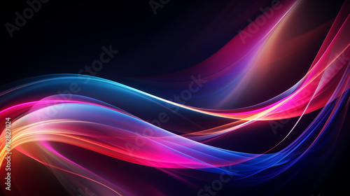 Vibrant lines symphony energy wave neon light