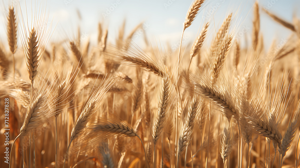Fototapeta premium a close-up field of wheat commodity