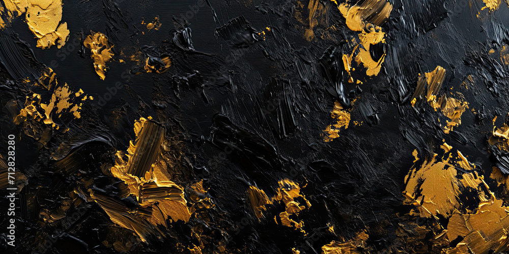 Oil paint strokes on wide canvas textured gold black background decorating art painting illustration, generated ai
Oil paint strokes on wide canvas textured gold black background decorating art painting illustration, generated ai