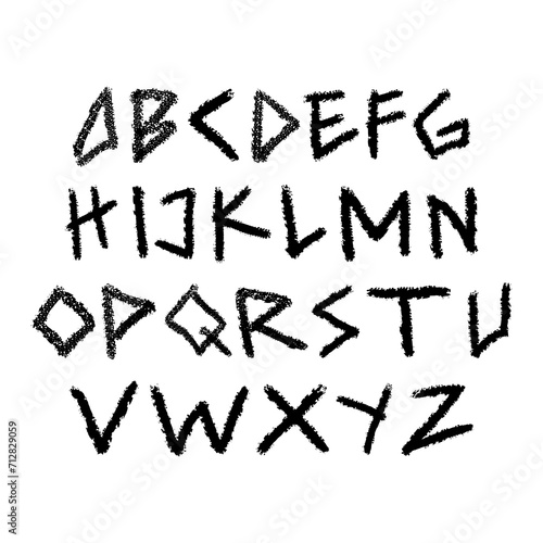 Alphabet Marker Doodle Grunge Font. Its Eps File, Easy To Edit.