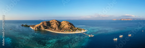 Panoramic aerial view of Kanawa Island in Komodo islands  Flores  Indonesia.