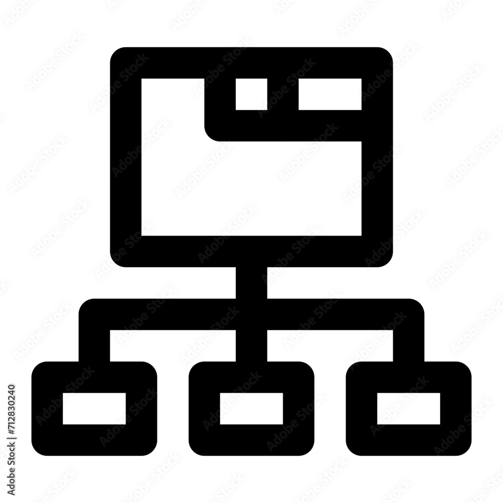 Sitemap icon with outline style. Sitemap icon with outline style.