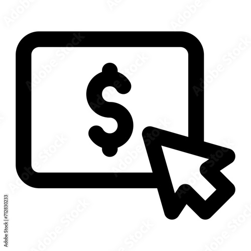 Pay per click icon with outline style.