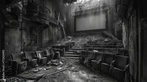 Destroyed cinema after the incident. photo