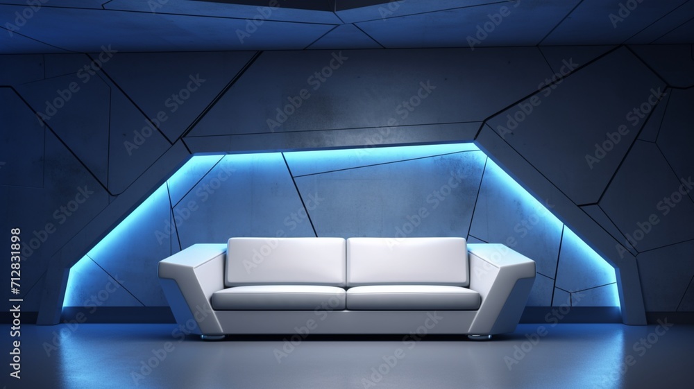Generative AI Future technology interior space at night grey Generative AI Future technology interior space at night grey