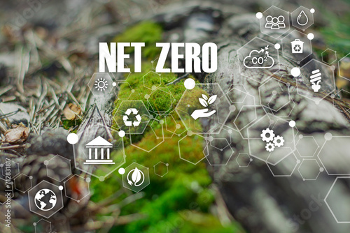 Wallpaper Mural Net zero emission.2050 strategy. Carbon neutral. Net zero greenhouse gas emissions target. Climate neutral long term strategy. No toxic gase. Limit climate change and grobal warming.  Torontodigital.ca