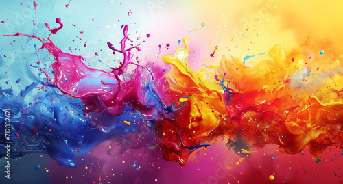 splattered images with splashes of colored paint, in the style of emotional watercolors