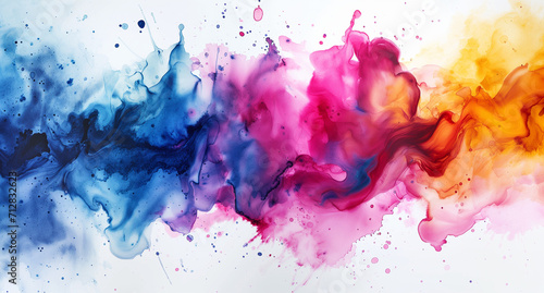 splattered images with splashes of colored paint, in the style of emotional watercolors