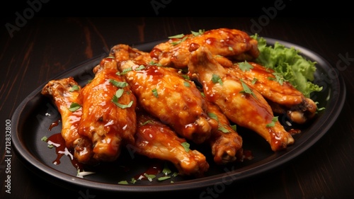 Generative AI Hot and Spicy Buffalo Chicken Wings top view image