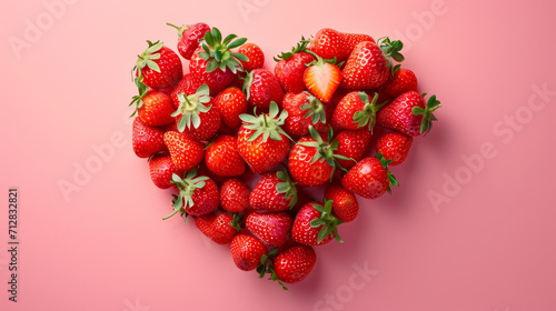Strawberry in form of heart. 