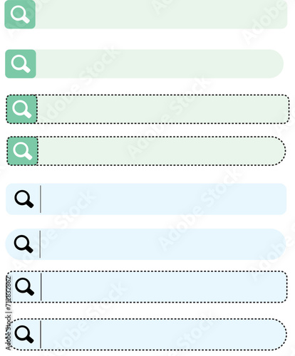 Search bar graphic design element. Vector line illustration. Isolated ui template